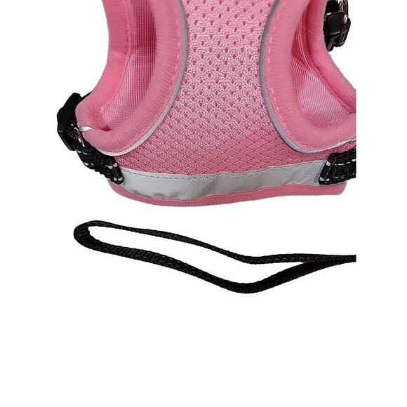 New Sz XS Dog Harness Pink Step-in Lock Adjustable Air Mesh Harness & Leash - Picture 4 of 8